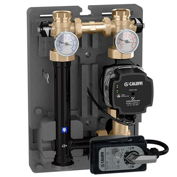 Насосна група CALEFFI Ø 1"х1-1/2" 125 мм з насосом Grundfus UРМL 25-95°З, ліва