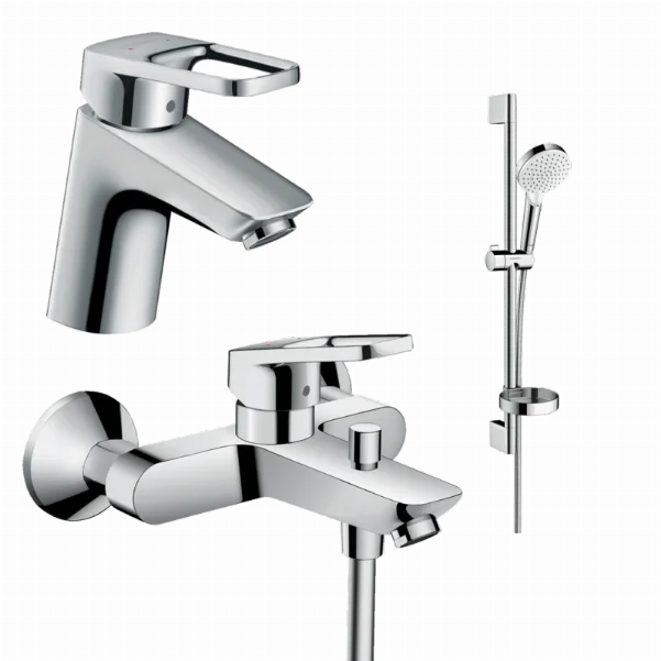 Набір змішувачів для ванни 3 в 1 Hansgrohe Logis Loop 1042019 (71150000, 71244000, 26553400)