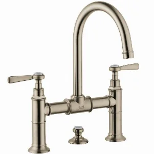 Смеситель для раковины Axor Montreux 220, на 3 отверстия, 2-х рычажный, никель