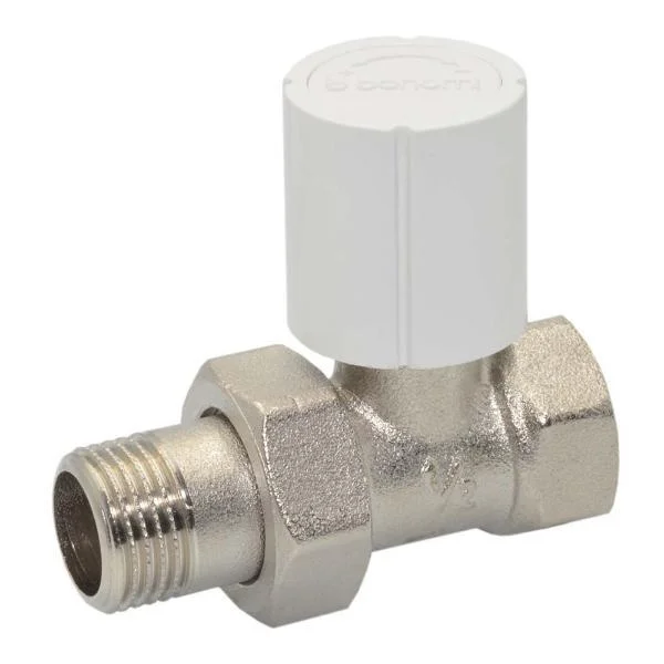 Кран радиаторный Bonomi PN10 Ø 1/2" прямой, t=+95 °C