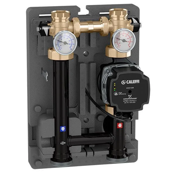 Насосна група CALEFFI Ø 1"х1-1/2" 125 мм з насосом Grundfus UPS 25-60° С