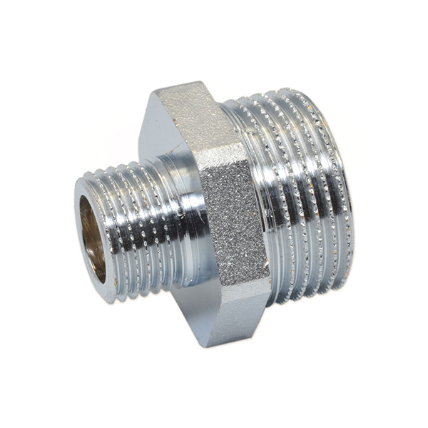 Ніпель редукційний хром Pattaroni Ø 3/4"×1" зовнішня різьба