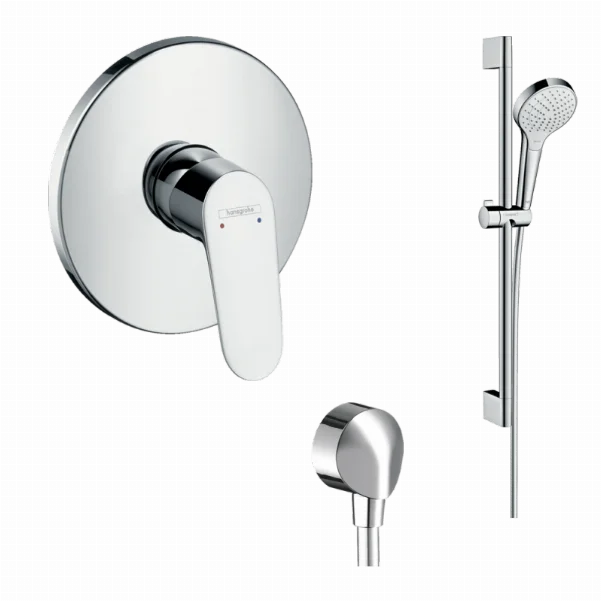 Душовий набір Hansgrohe 10002519 із змішувачем і шланговим підключенням