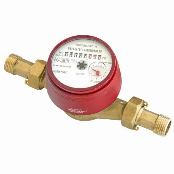Счетчик горячей воды BMeters GSD8-I R 100 Ø 1/2", L=110 мм, 30 - 90 °С, Qn= 2,5 м3/г (со штуцерами)
