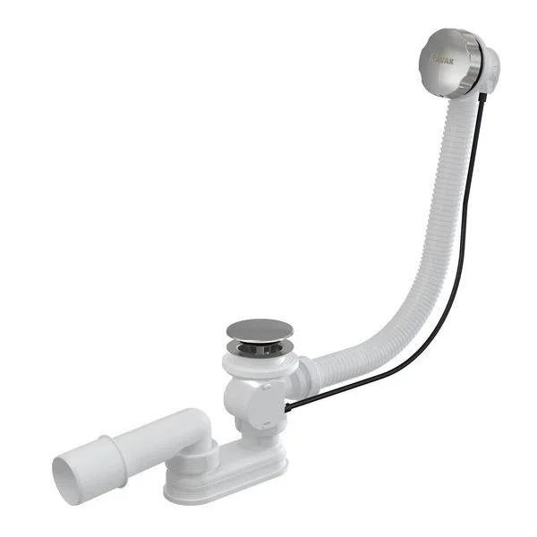 Сифон автомат для ванни RAVAK 800 мм, ХРОМ (управління тросом)