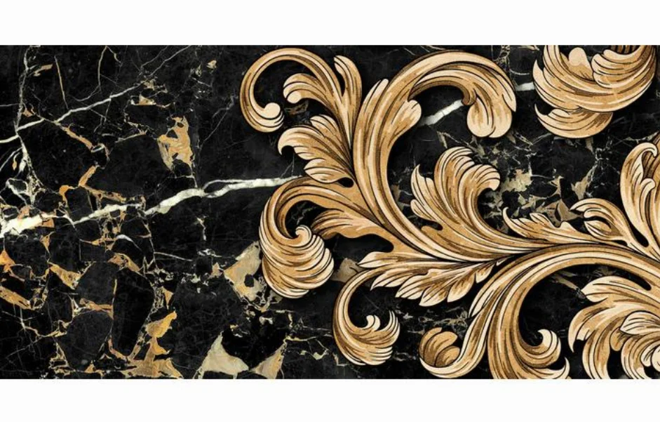 Декор Saint Laurent Decor №1 Чёрный 300x600x9 Golden Tile