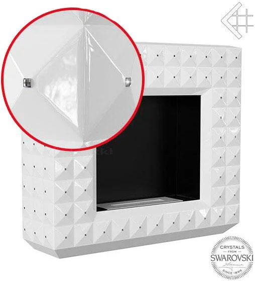 Біокамін Kratki Egzul Swarovski (EGZUL/SV/POLYSK) Білий глянцевий