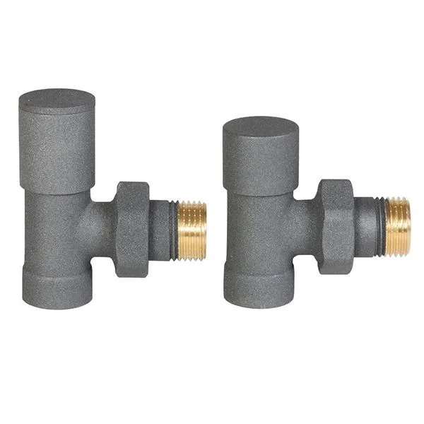 Комплект радіаторних кранів Invena Graphite Ø 1/2" кутові (колір: графіт)