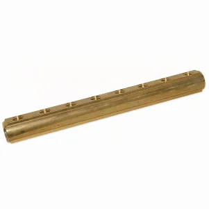 Колекторна балка латунна Bianchi Ø 1"×1/2" - 8 контурів, I=50 мм (з отвором для спускника повітря 3/8")