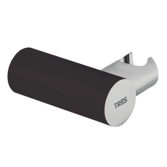 Утримувач душа круглий Tres чорний-хром