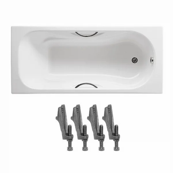 Ванна чавунна ROCA Malibu 150×75 см з ручками і ніжками