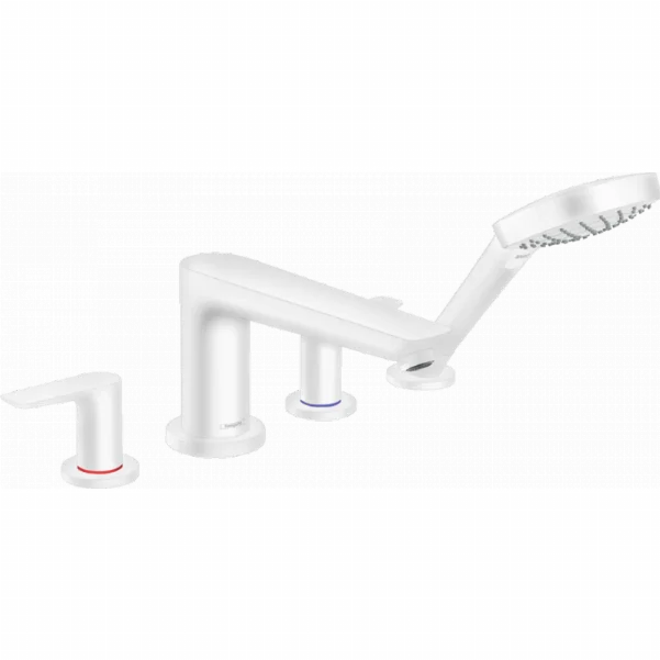 Змішувач для ванни Hansgrohe Talis E на 4 отвори, білий матовий
