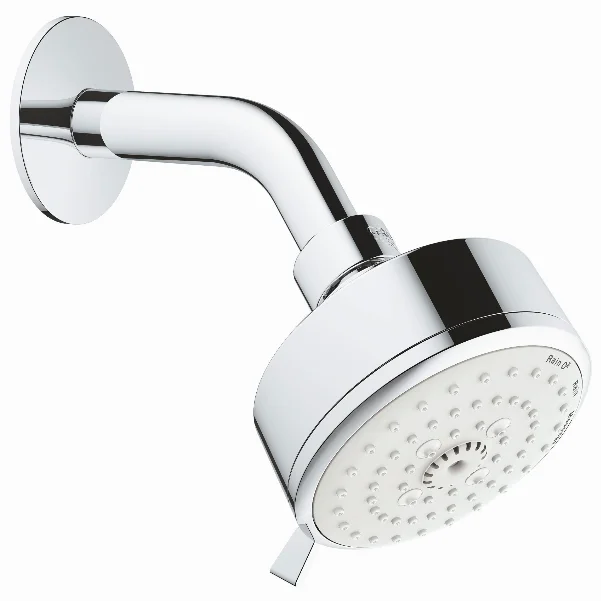 Верхний душ GROHE New Tempesta Cosmopolitan 100 и душевой кронштейн, 3 режима струи, хром