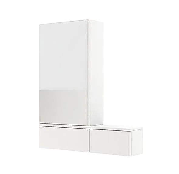 Меблі для ванної кімнати KOLO Польща NOVA PRO шафа з дзеркалом 80 см, лівий, білий глянець
