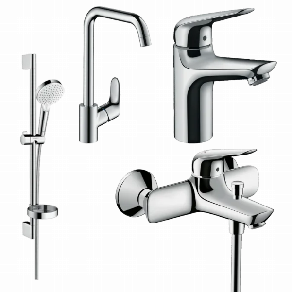 Набір змішувачів для ванни 4 в 1 Hansgrohe 1162019 (71030000, 7104000, 26553400, 31820000)