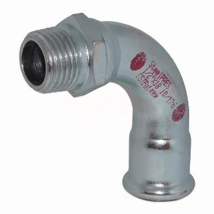 Відвід прес оцинковка RM Steel Pres 90° Ø 42×1-1/2" зовнішня різьба