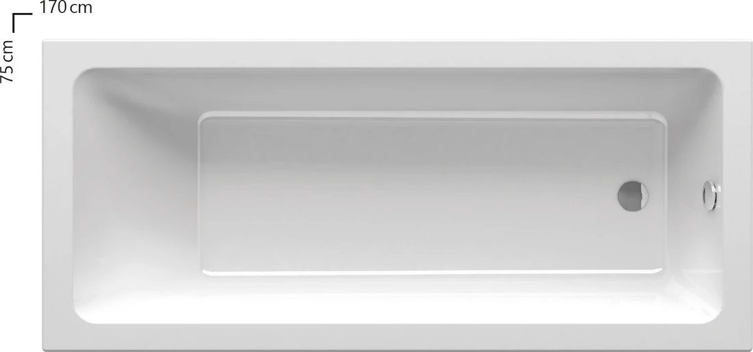 Ванна прямокутна 10° Slim 170x75 RAVAK