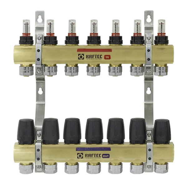 Колекторний блок Raftec Gold Ø 1"×3/4" EK - 7 контуров