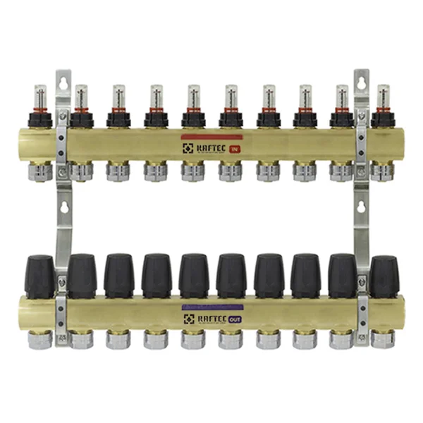 Колекторний блок Raftec Gold Ø 1"×3/4" EK - 10 контуров