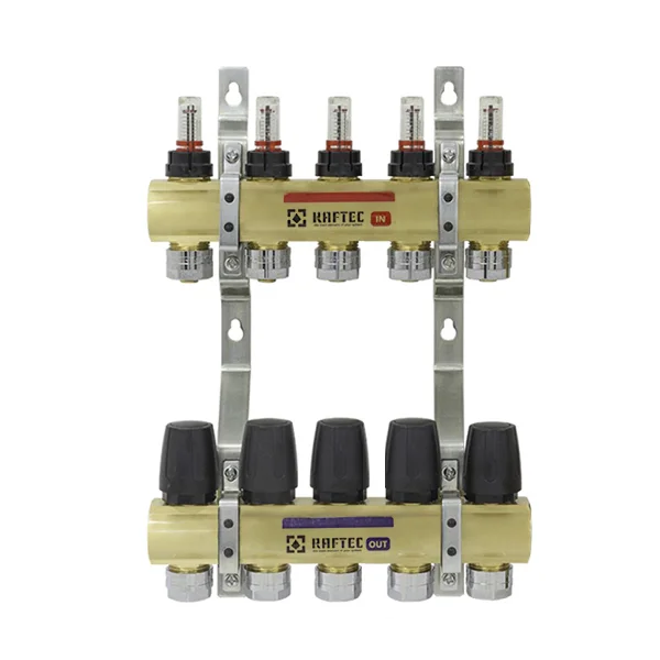 Колекторний блок Raftec Gold Ø 1"×3/4" EK - 5 контуров