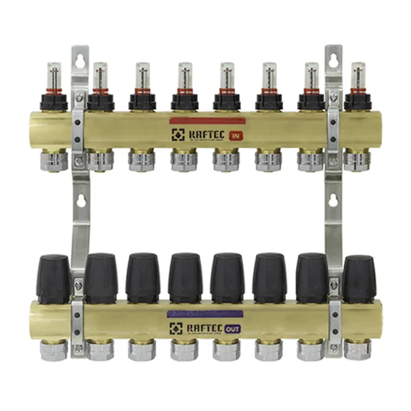 Колекторний блок Raftec Gold Ø 1"×3/4" EK - 8 контуров