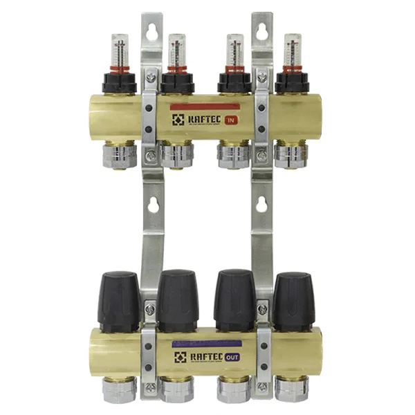 Колекторний блок Raftec Gold Ø 1"×3/4" EK - 4 контура