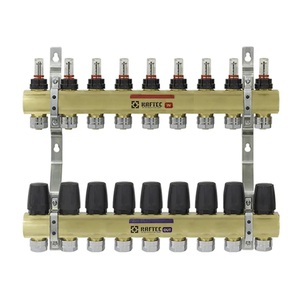 Колекторний блок Raftec Gold Ø 1"×3/4" EK - 9 контуров