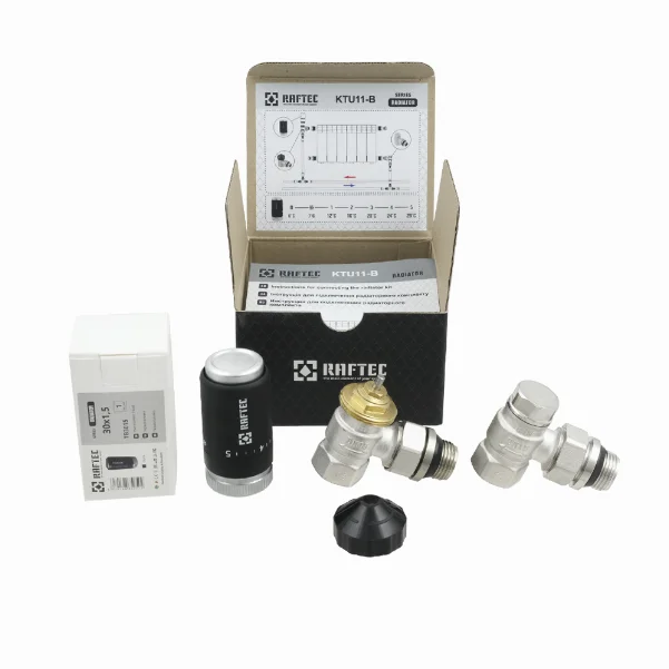 Термостатичний комплект Raftec M30 кутовий 1/2" KTU11-B чорний