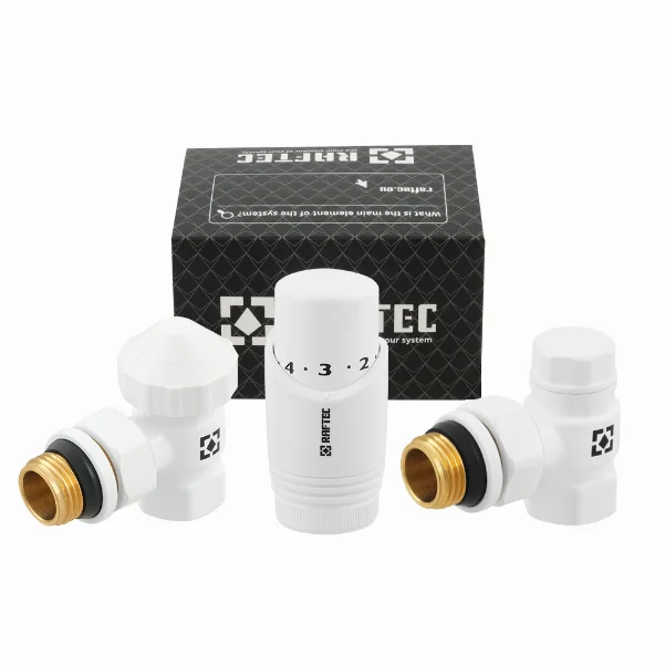 Комплект для підключення радіатора кутовий Raftec WHITE 1/2" DKTU11-W