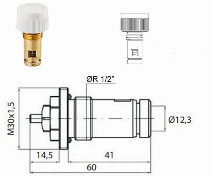 Вентиляційна вставка IDMAR Oventrop M30x1.5 1018083