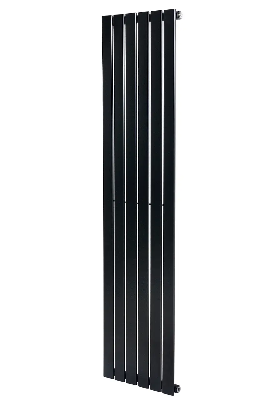 Вертикальный дизайнерский радиатор отопления ARTTIDESIGN Livorno 6/2000/408/50 чёрный матовый