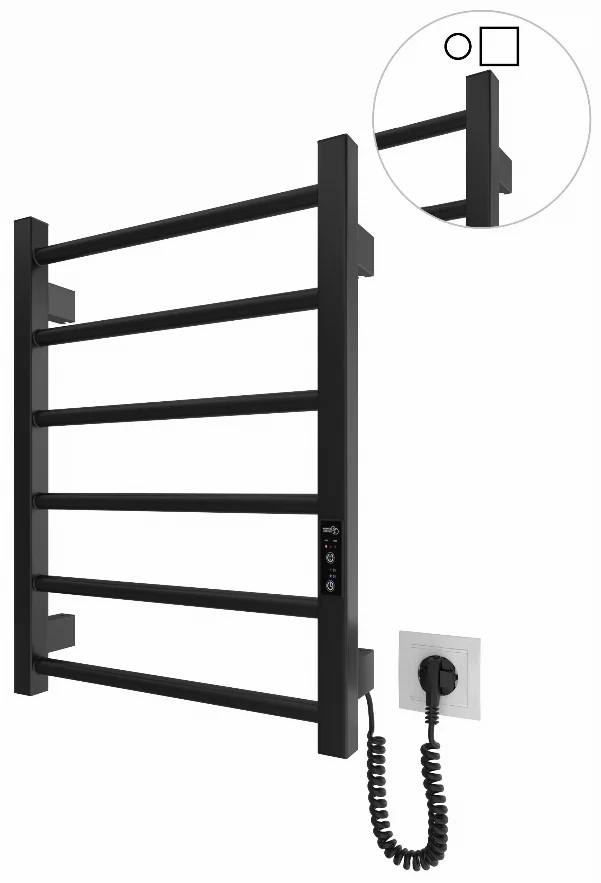 Електрична рушникосушарка HF Leeds 570x430 чорний мат
