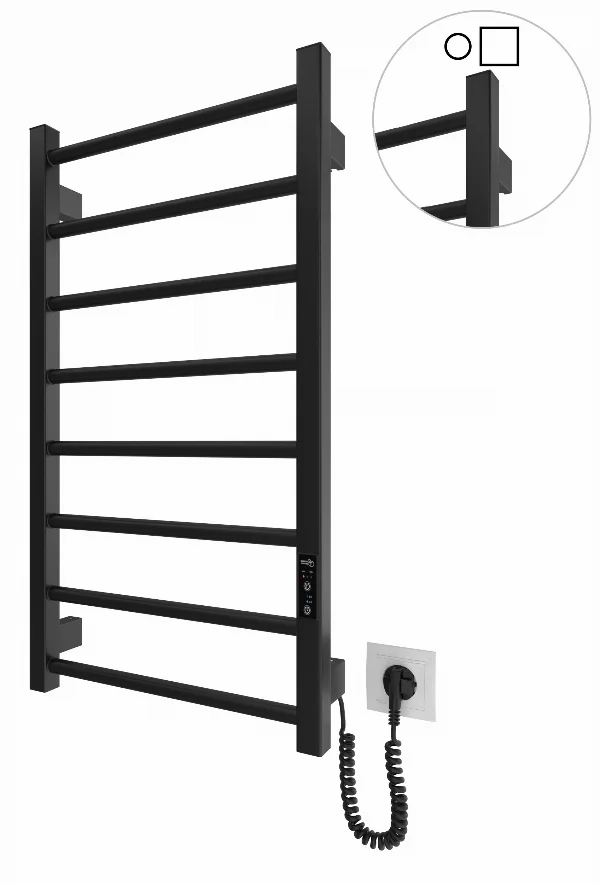 Електрична рушникосушарка HF Leeds 770x530 чорний мат