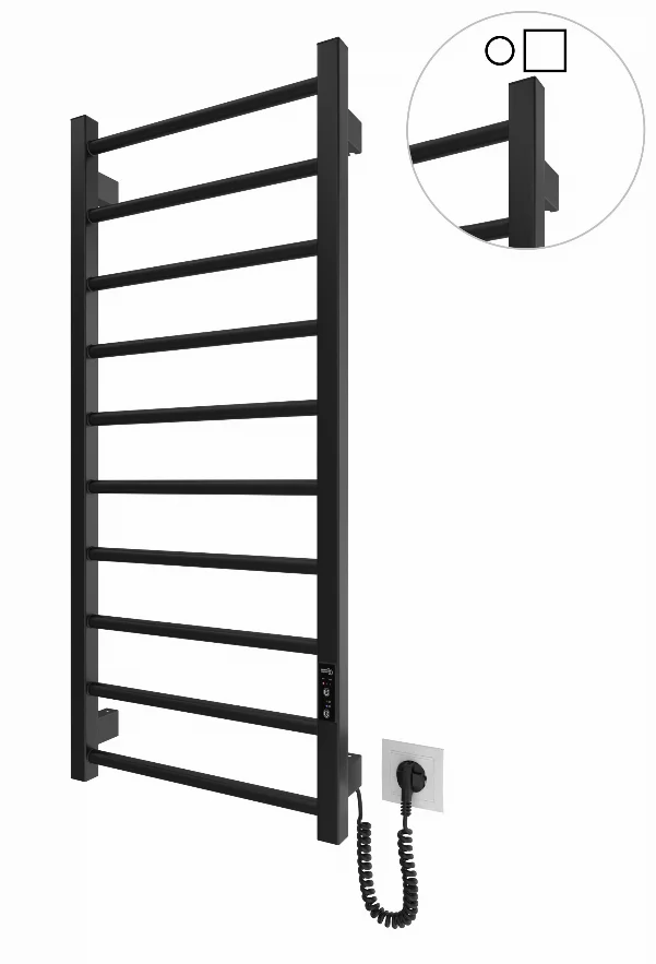 Електрична рушникосушарка HF Leeds 970x430 чорний мат