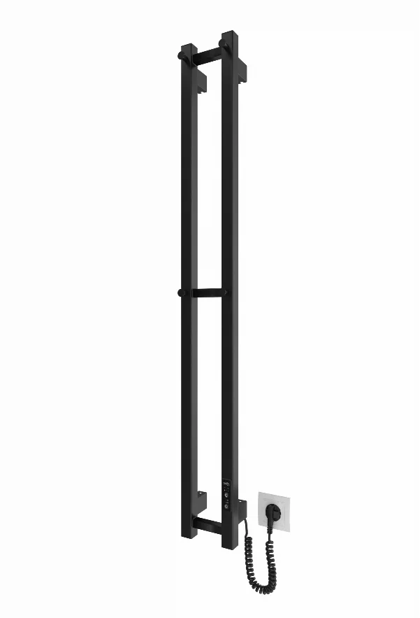 Рушникосушка електрична Hygge Family Slim 1170×140 мм, чорний мат