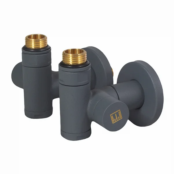 Комплект дизайн кранов под ТЭН Ideale Senso 1/2”x1/2” антрацит