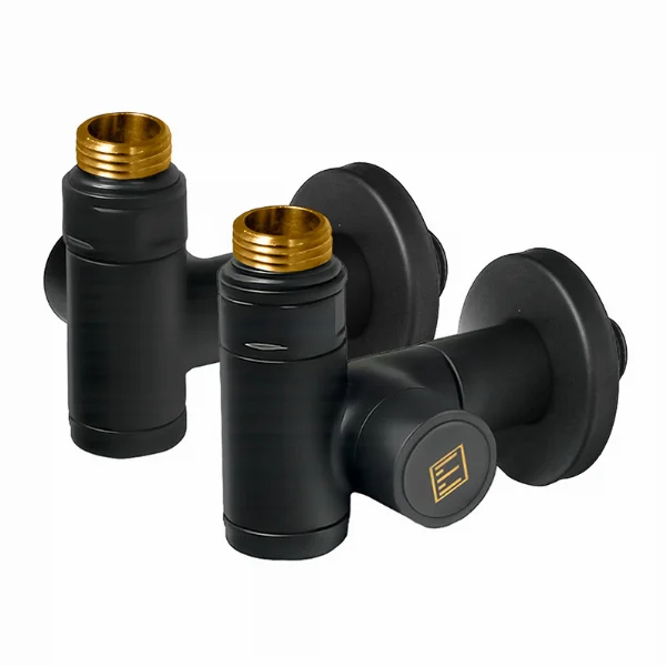 Комплект дизайн кранов под ТЭН Ideale Senso 1/2”x1/2” черный