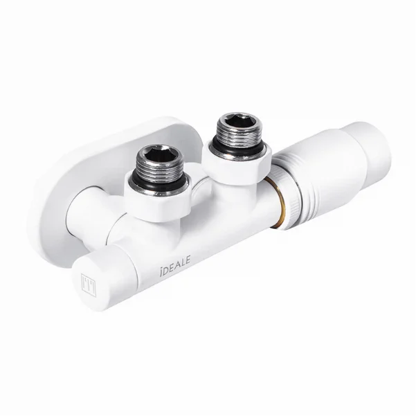 Комплект дизайн кранов с термоголовкой Ideale Duo 1/2”x1/2” белый