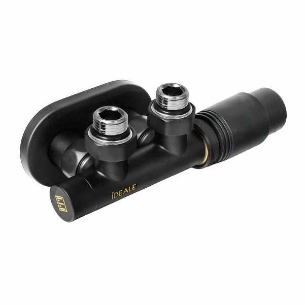 Комплект дизайн кранов с термоголовкой Ideale Duo 1/2”x1/2” черный