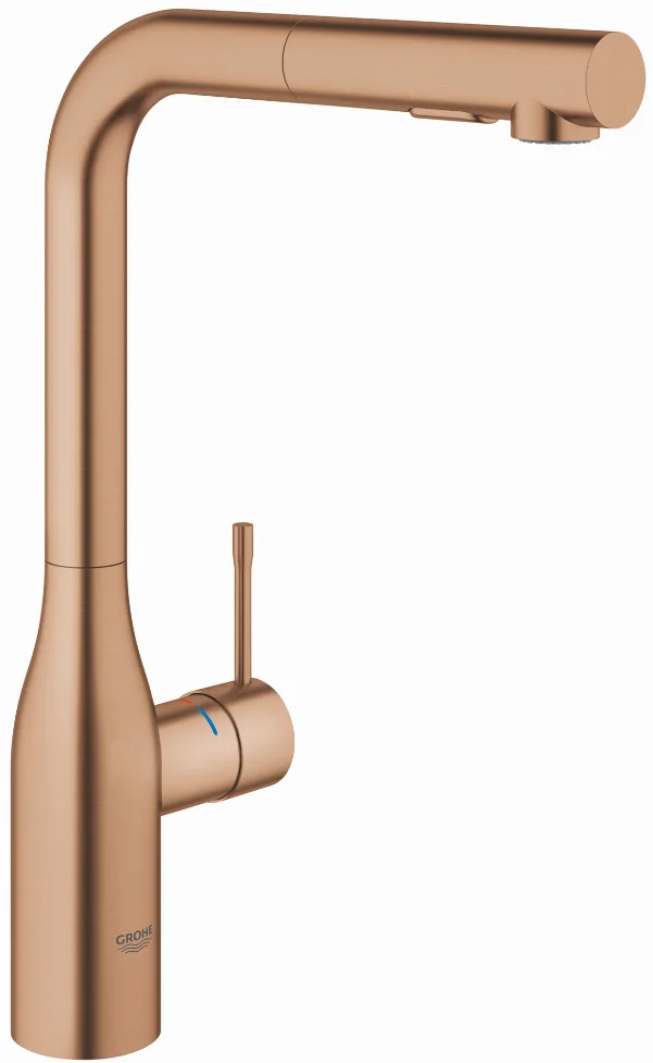 Смеситель для кухни Grohe Essence, длина излива - 204 мм, поворотный/выдвижной, 1 рычаг, матовый теплый закат солнца