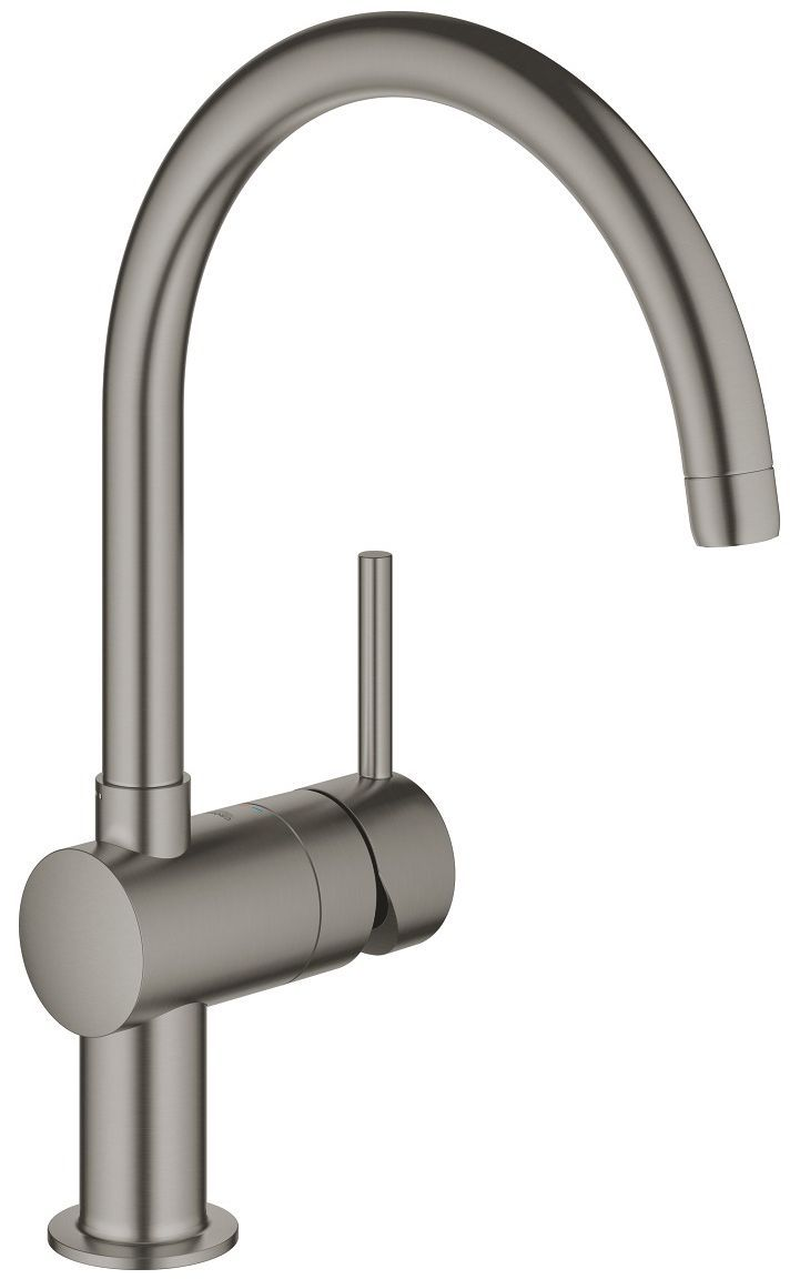 Смеситель для кухни Grohe Minta, длина излива - 223мм, поворотный, 1рычаг, матовый графит