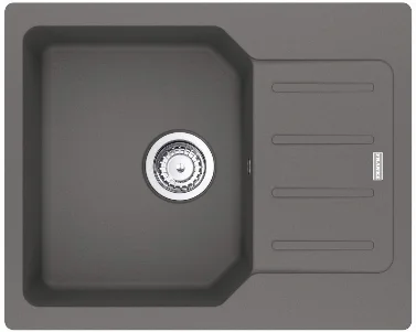 Мойка кухонная фрагранит Franke City UCG 611-62 - 620×500×190 мм, с крылом оборотная, цвет: серый камень