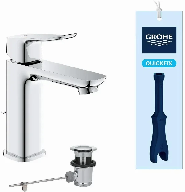 Змішувач для раковини Grohe QuickFix Dice M-розміру, довж. виливу - 116мм, неповоротний, 1 важіль, хром