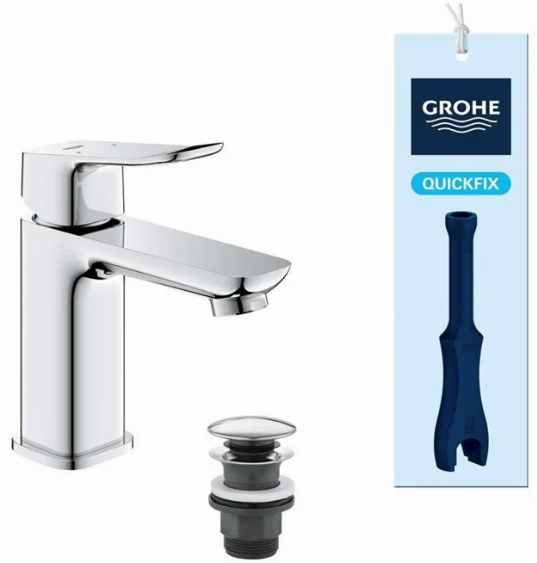 Смеситель для раковины Grohe QuickFix Dice S-размера, дл. излива - 106 мм, неповоротный, 1 рычаг, хром
