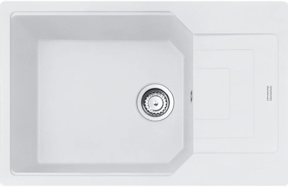 Мийка кухонна Franke Urban, фраграніт, прямокутник, з крилом, 780х500х220мм, чаша - 1, накладна, UBG 611-78 XL, білий