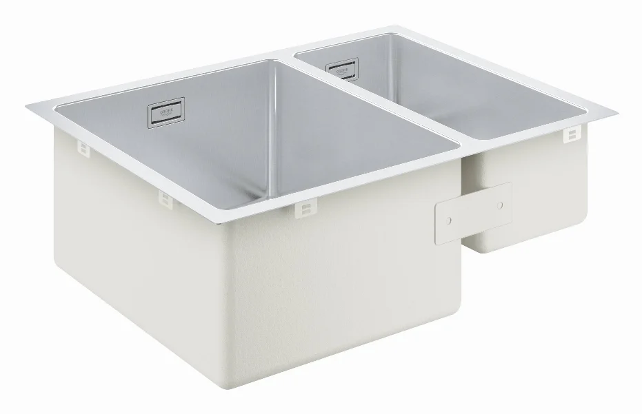 Мойка для кухни 585 x 450 мм, под столешницу, 1,5 чаши, матовая