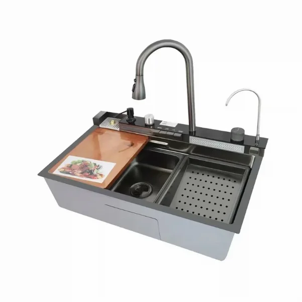 Мойка многофункциональная Mixxus MH7546-SET-06 Decor Nano Black с встроенным смесителем