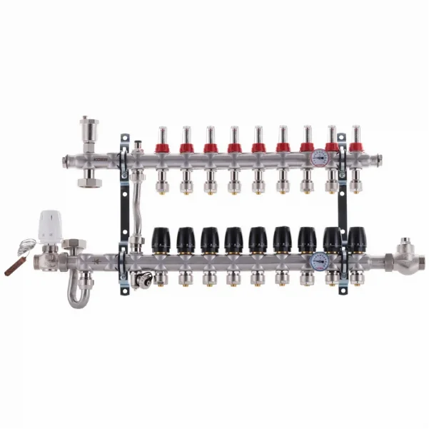 Колектор зі змішувальним вузлом Koer KR.S1011 Ø 1"×3/4" EK - 9 контурів