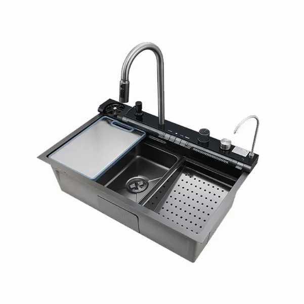 Мойка многофункциональная Zerix ZH7546-SET-05 Decor Graphite с вмонтированным смесителем
