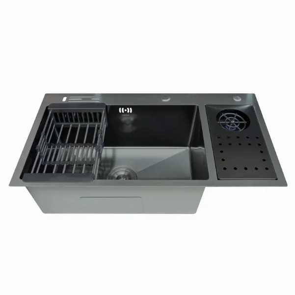 Мойка Zerix ZH8245-SET-08 Micro Decor Graphite из нержавеющей стали (цвет графит)